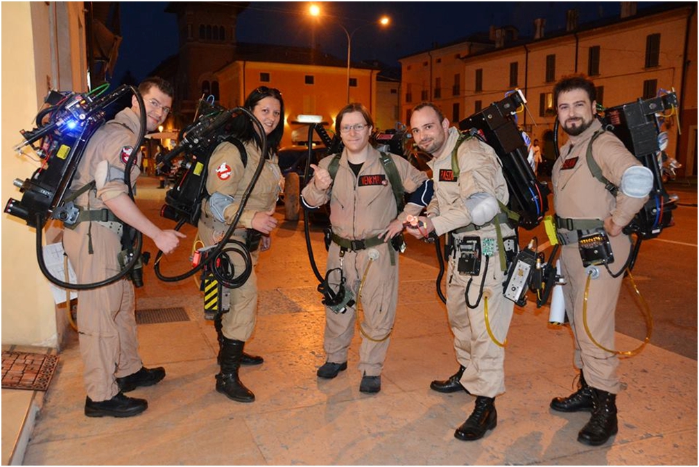 Nella foto, i partecipanti di Ghostbusters Italia alla serata del 10 maggio 2014, Finale Emilia (MO).